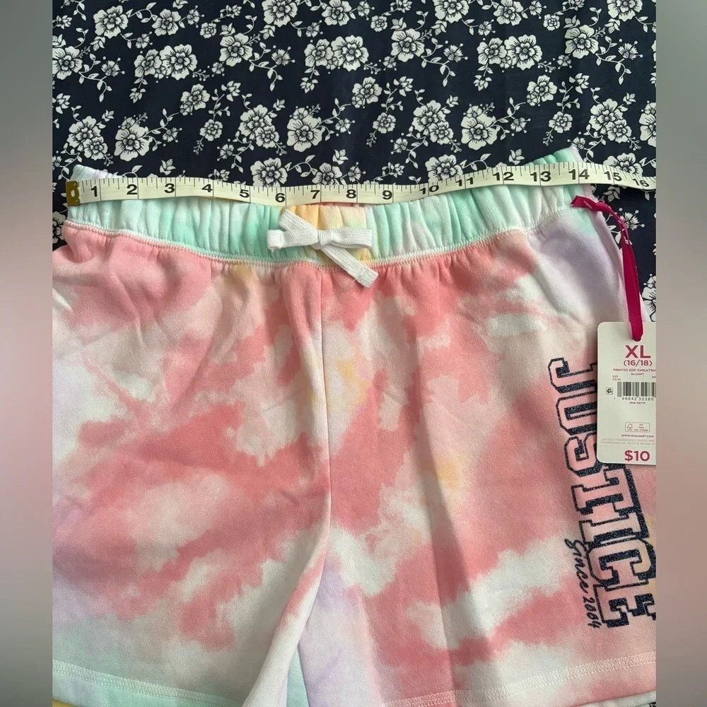 Justice Tie-Dye and Blue Kids Shorts